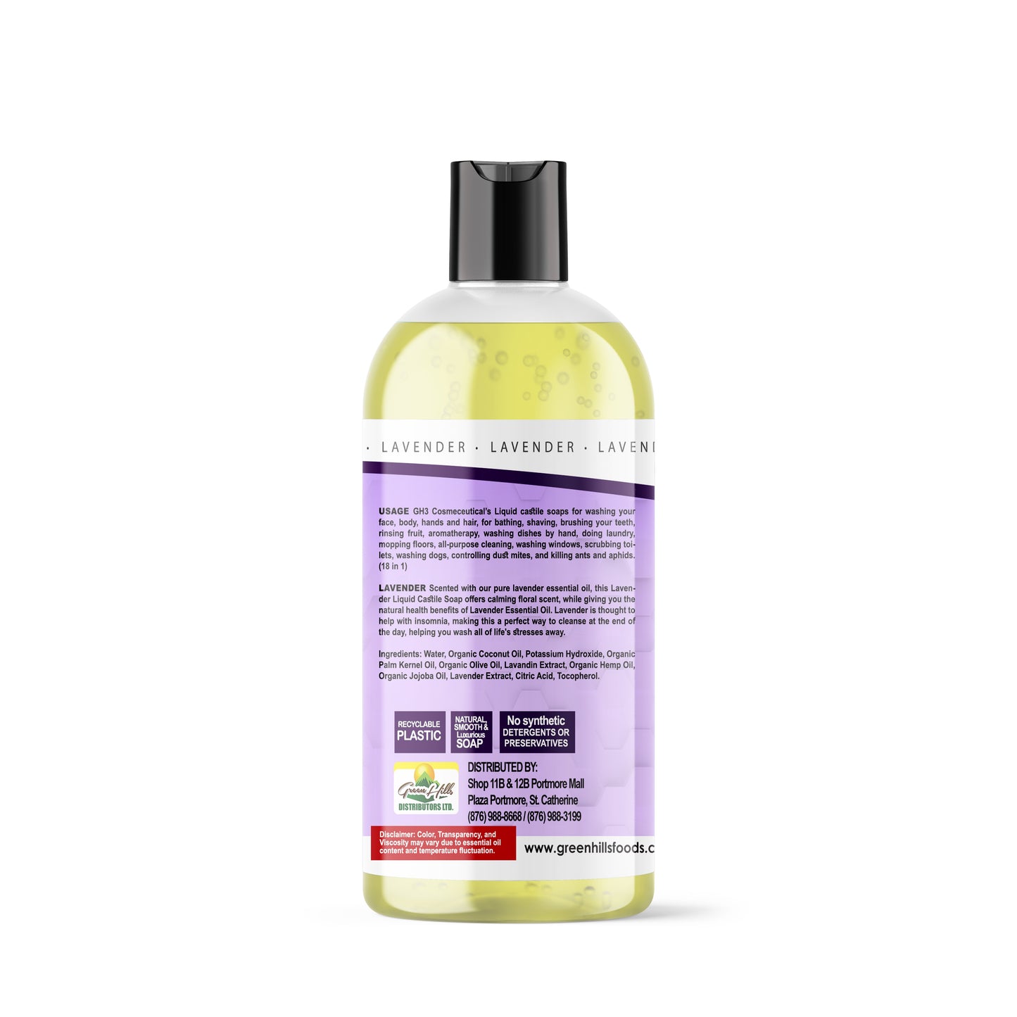 Castile Soap - Liquid - Lavender -473.17ml (16fl oz)