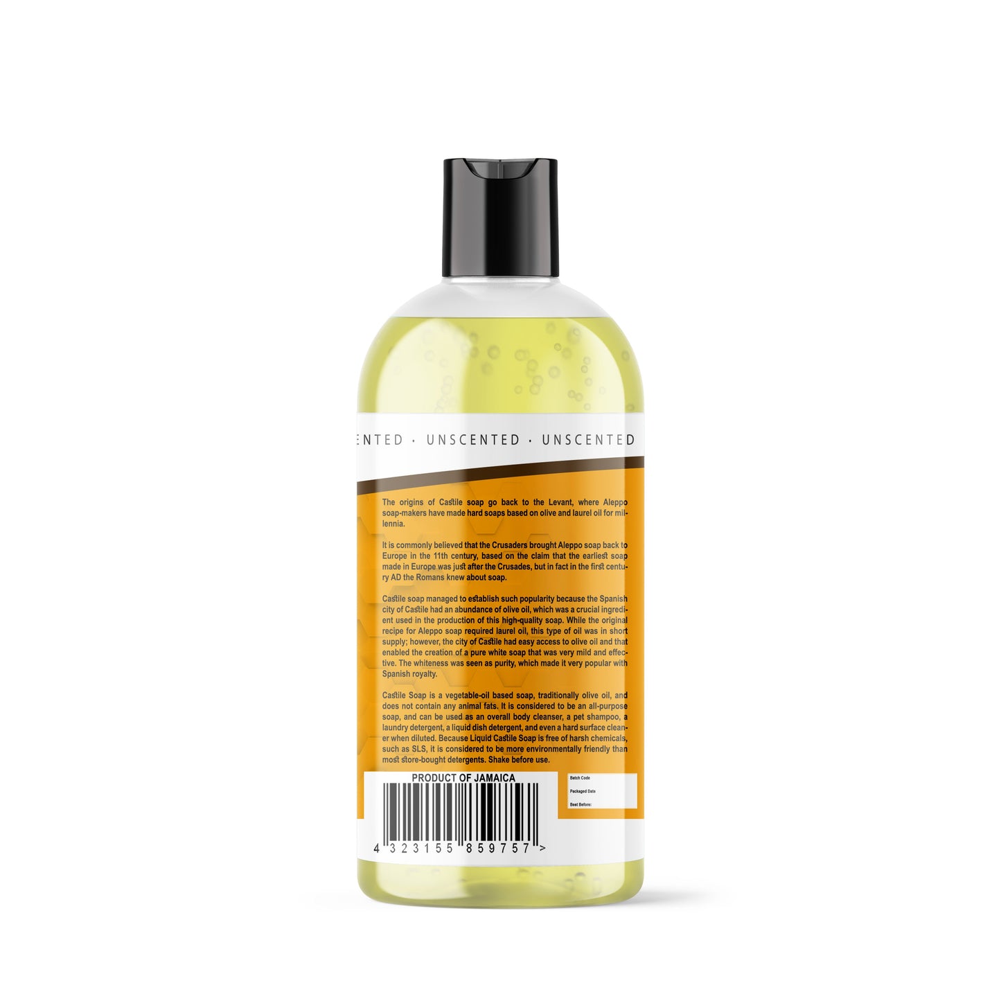 Castile Soap Liquid - Un-Scented 473.17ml (16fl oz)