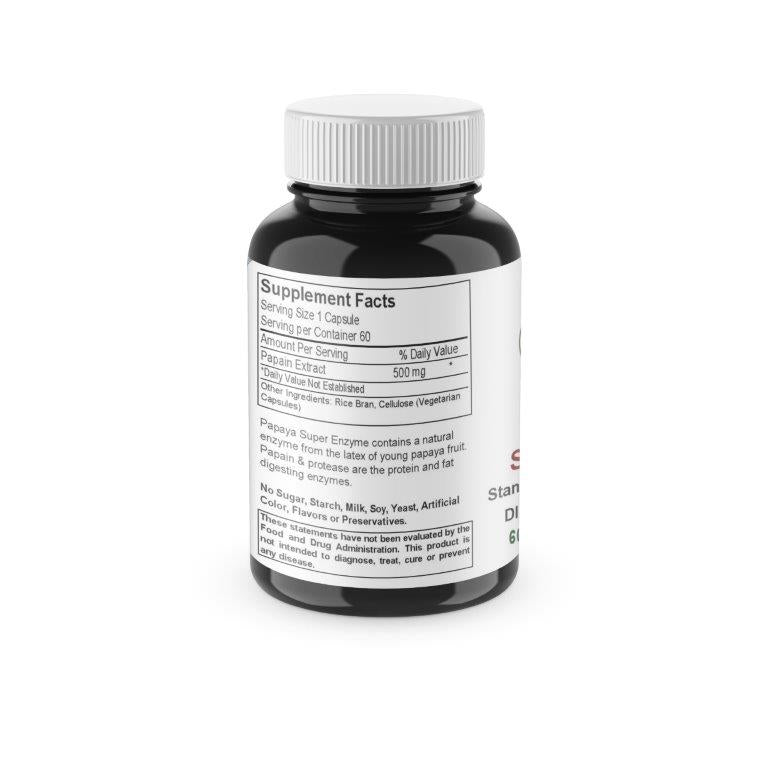 Papaya Super Enzyme 500mg – 60 Caps