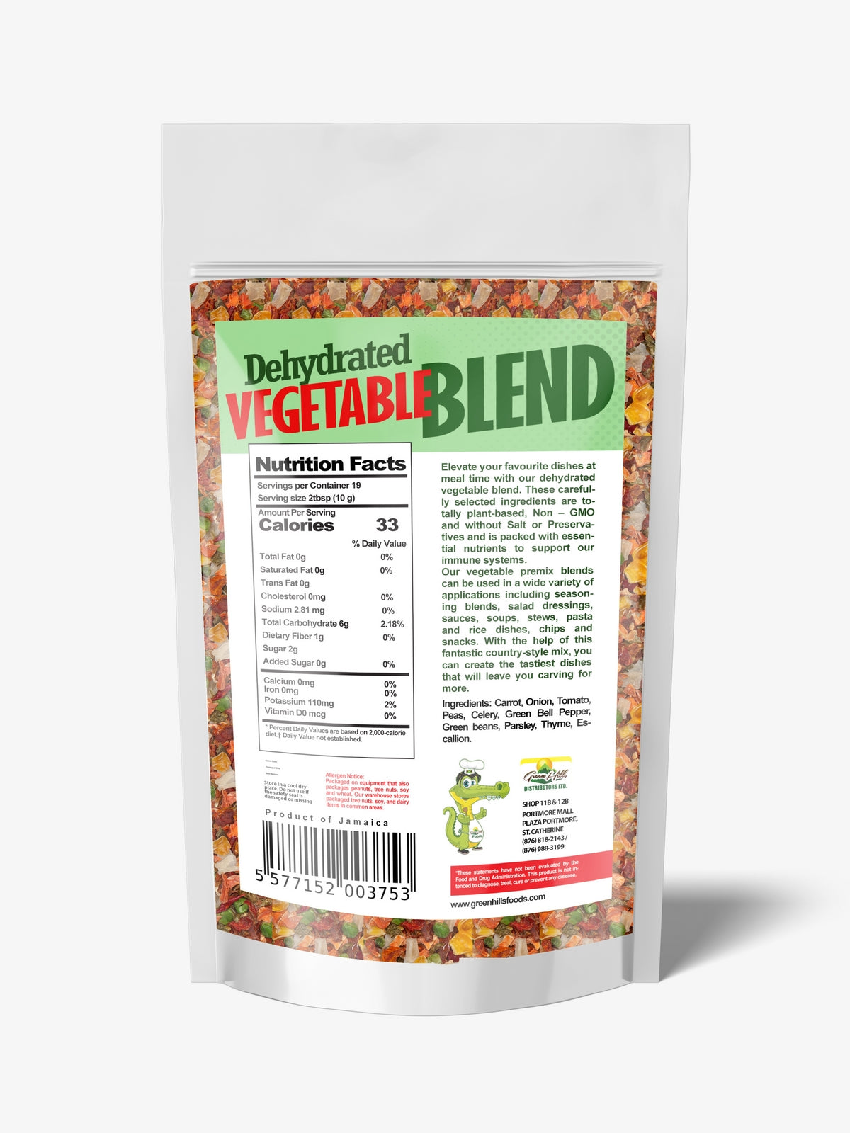 Dehydrated Vegetable Blend– 190g ( 6.70oz)