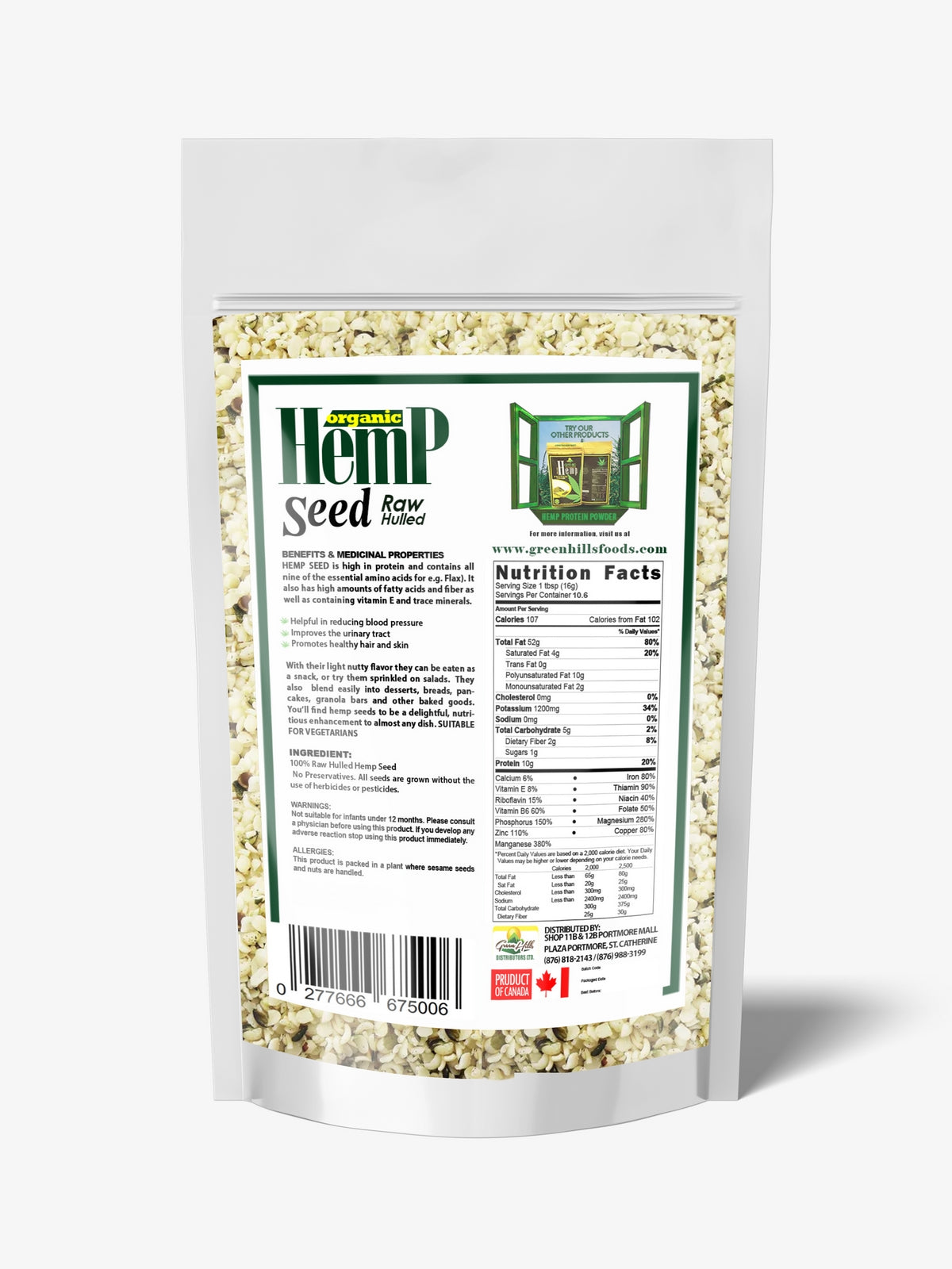 Hemp Seeds -170g (6oz)