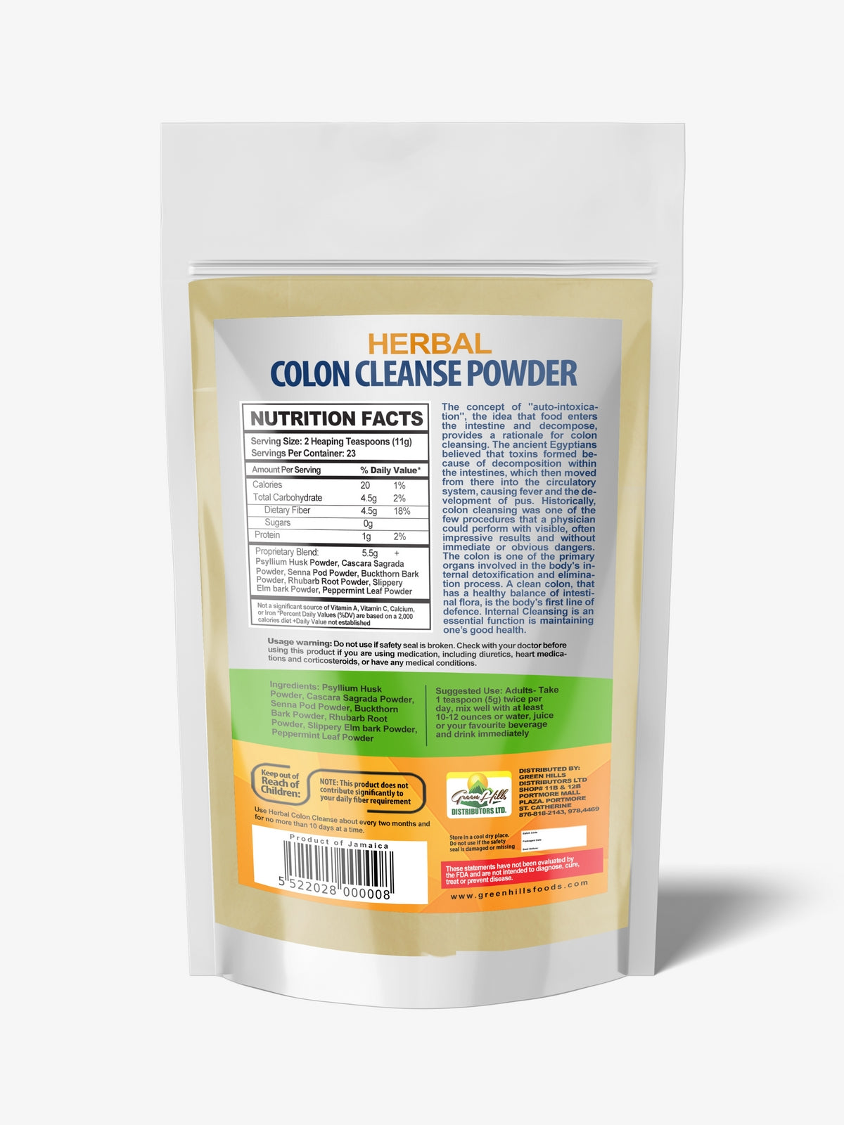 Colon Cleanse Powder - Herbal 255g (9oz)