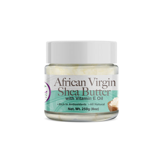 African Virgin Shea Butter with Vitamin E Oil – 250g (8oz)