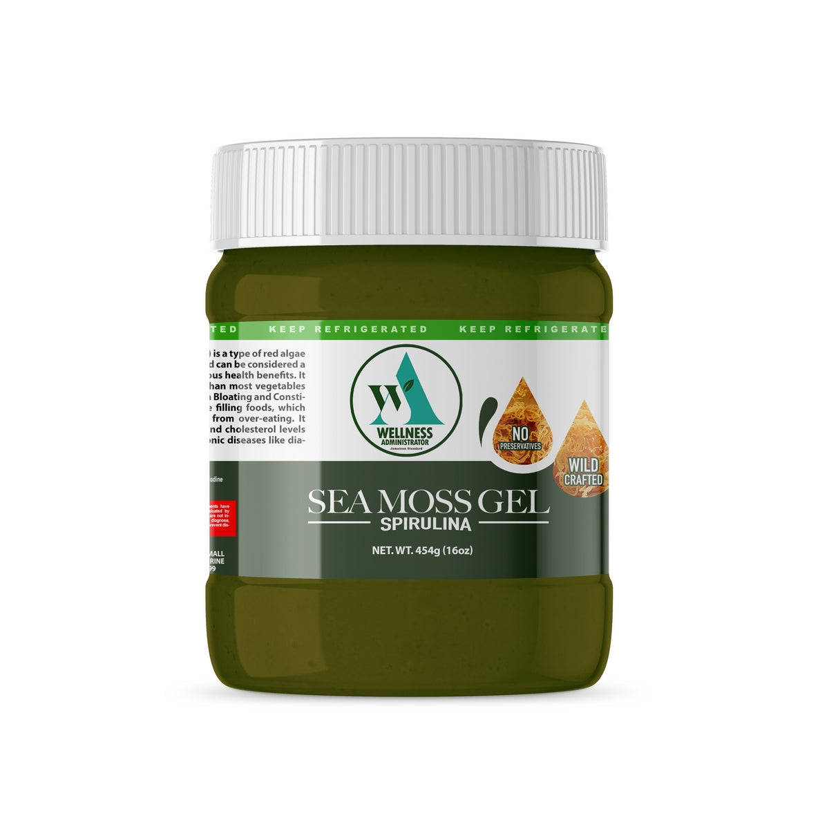 Sea Moss Gel – Spirulina – 454g (16oz)