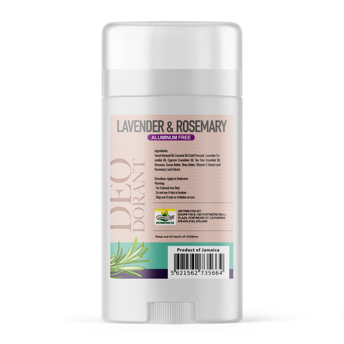 Deodorant (Lavender & Rosemary) - Aluminum Free – 71g (2.5oz)