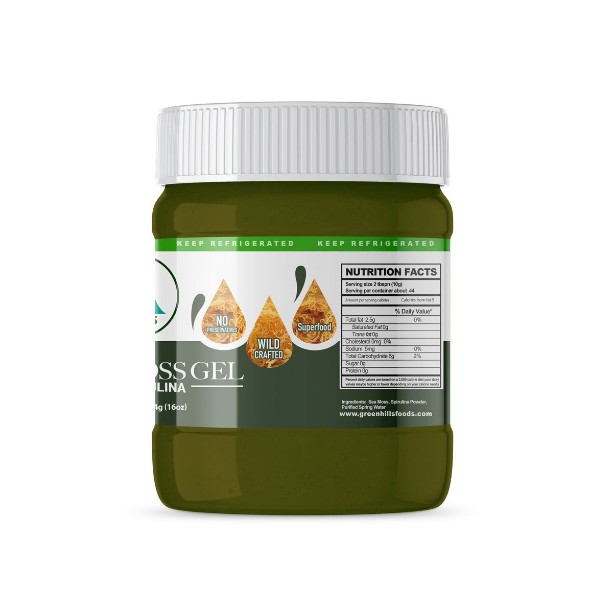 Sea Moss Gel – Spirulina – 454g (16oz)