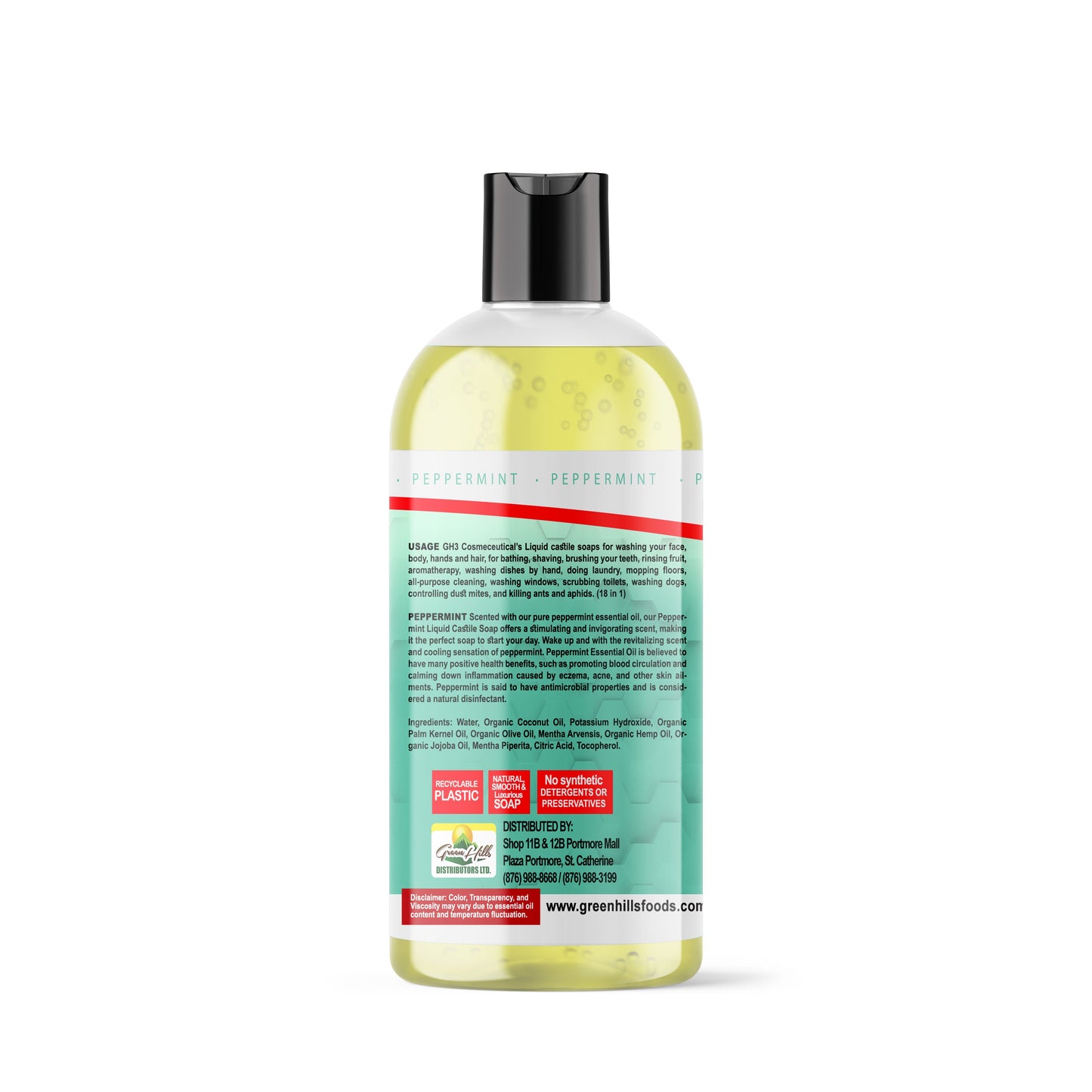 Castile Soap - Liquid - Peppermint 473.17ml (16fl oz)