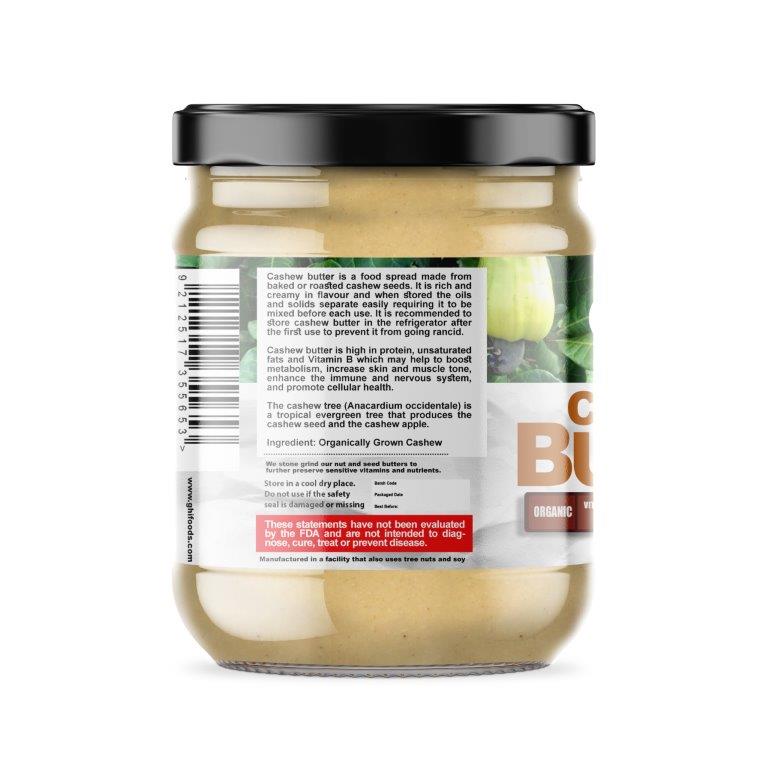 Cashew Butter - Organic - 340g (12oz)