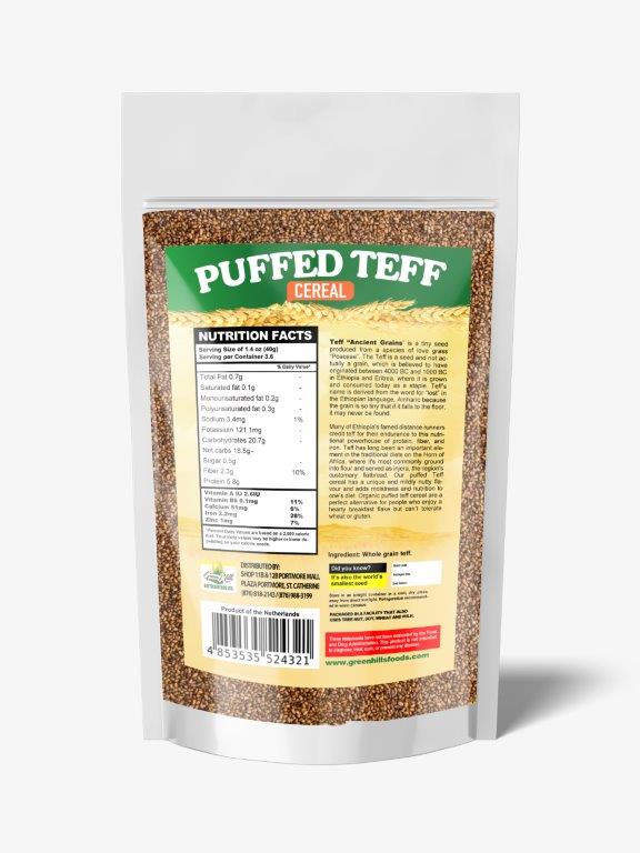 Teff Puffed Cereal -145g (5.11oz)