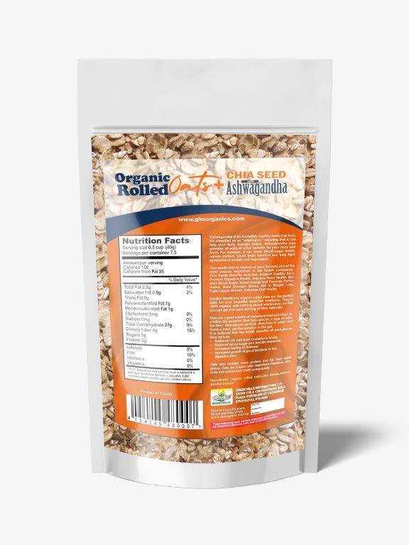 Rolled Oats - with Chia Seeds & Ashwagandha - Organic  - 300g (10.58oz)